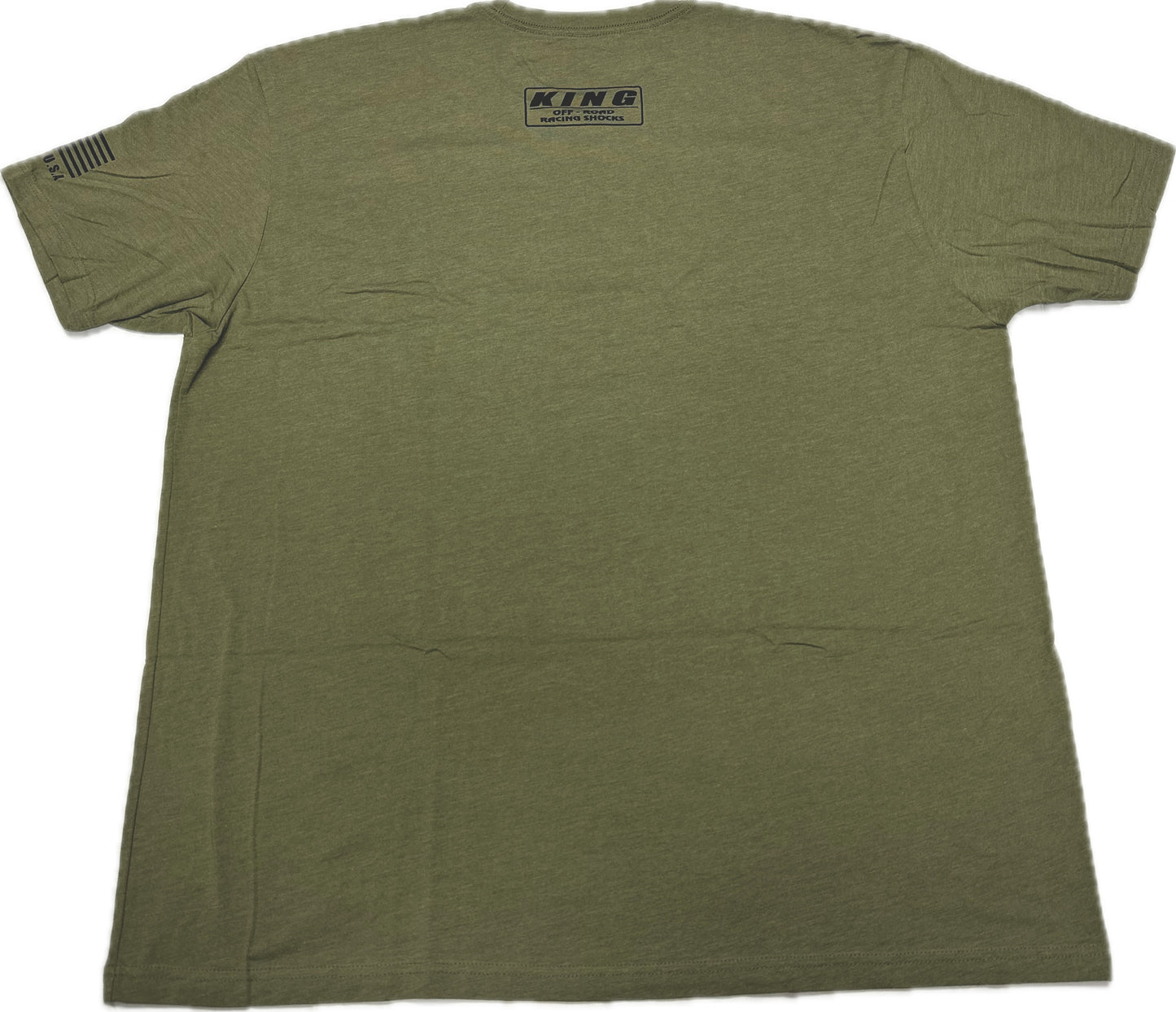 KING SHOCKS OLIVE GREEN CVC CREW TEE W/ BLACK CHEST BANNER