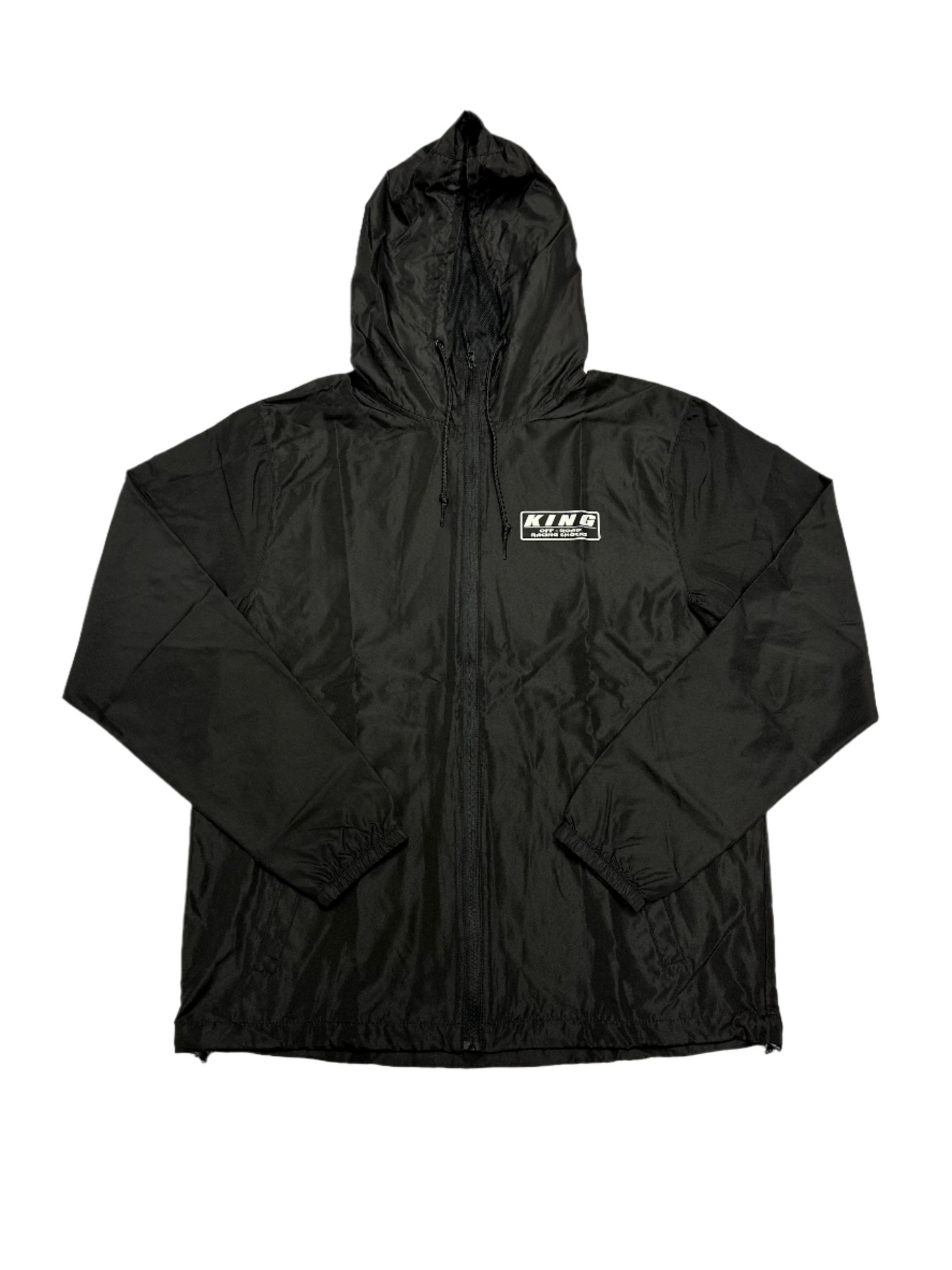 KING SHOCKS BLACK W/ WHITE LOGO LIGHTWEIGHT WINDBREAKER