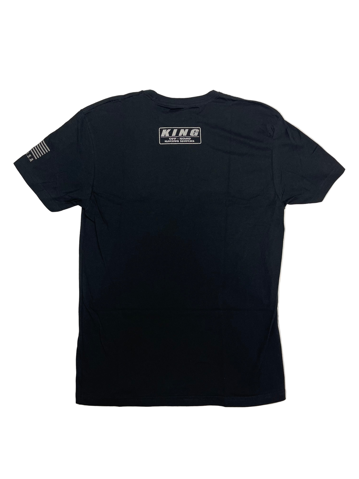 **NEW** KING SHOCKS BLACK TEE W/ TITANIUM GRAY CHEST BANNER & BADGE LOGO BACK