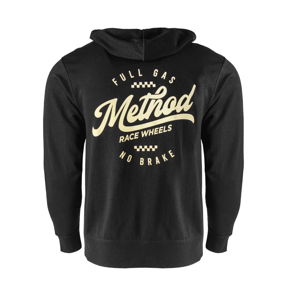 METHOD CLASSIC SCRIPT ZIP-UP HOODIE BLACK