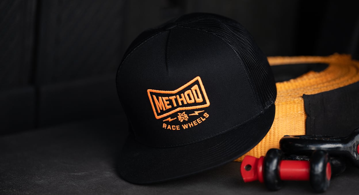 METHOD RECHARGED FLATBILL TRUCKER HAT SNAPBACK BLACK
