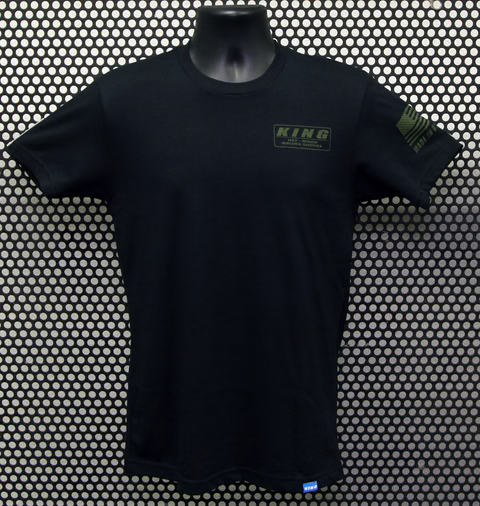 KING SHOCKS BLACK CVC CREW TEE W/ OLIVE GREEN LOGO