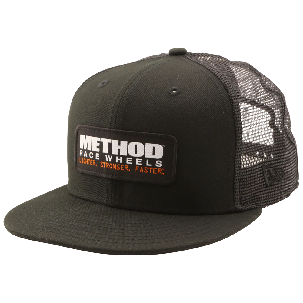 METHOD NEW ERA PATCH TRUCKER HAT SNAPBACK BLACK