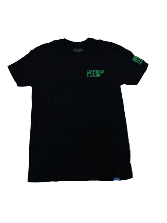 KING SHOCKS BLACK CVC CREW TEE W/ GREEN LOGO