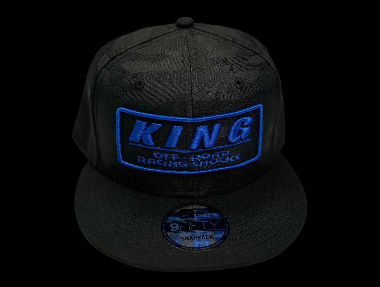 **NEW** KING SHOCKS 9FIFTY BLACK CAMO W/ BLUE LOGO SNAPBACK CAP