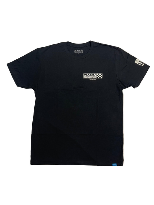 **NEW** KING SHOCKS BLACK CVC CREW TEE W/ CHECKERS LOGO