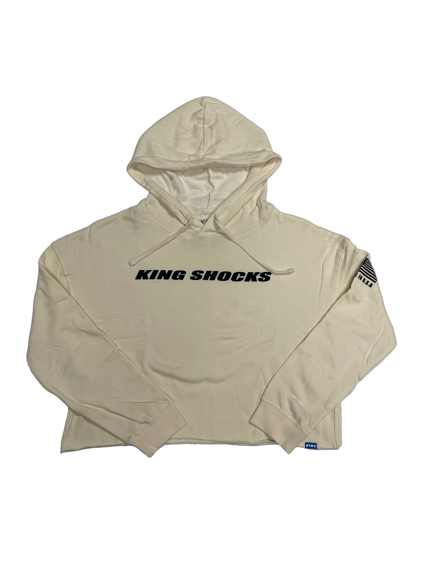 **NEW** KING SHOCKS WOMENS CREAM CROP TOP HOODIE