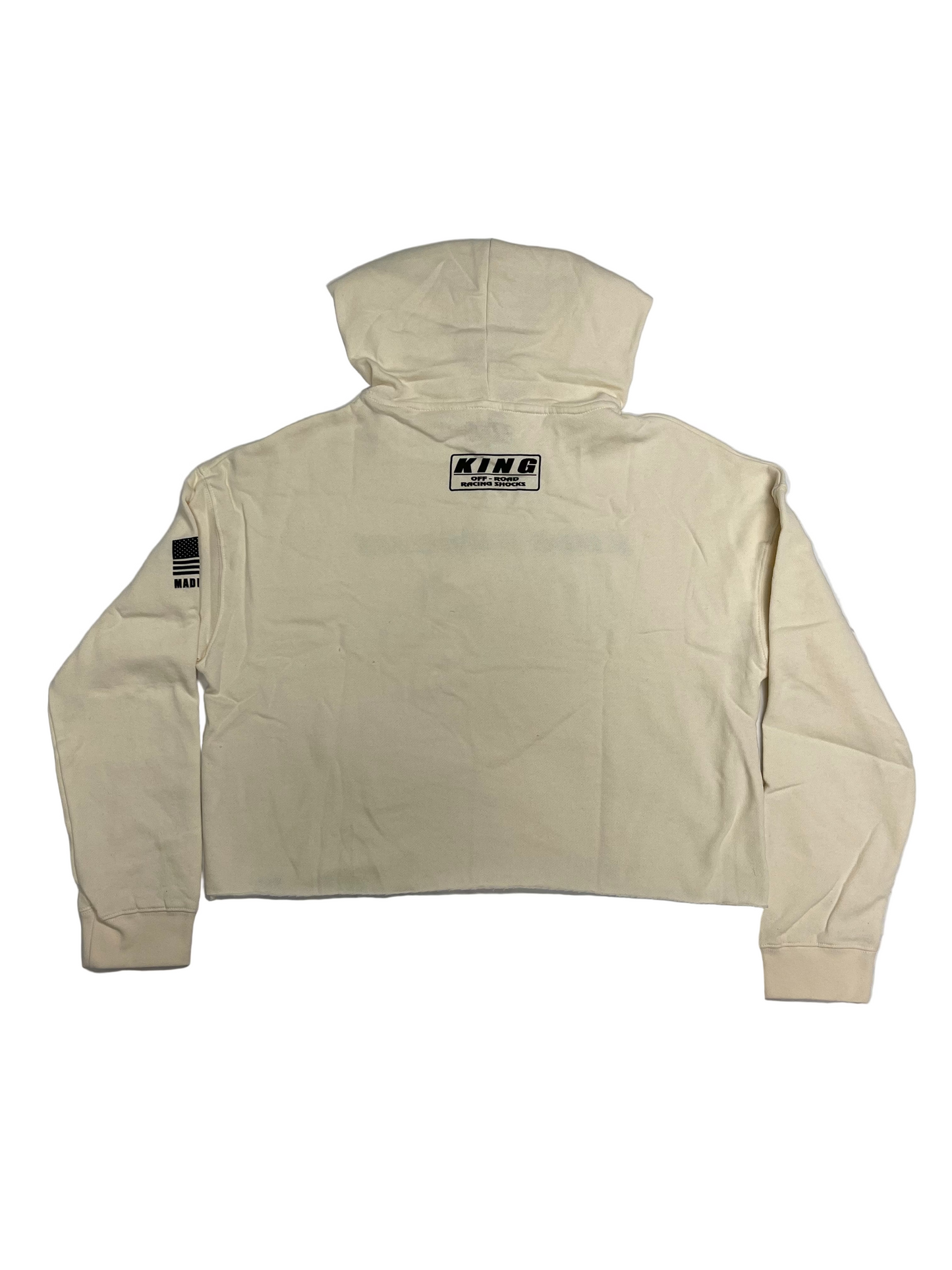 **NEW** KING SHOCKS WOMENS CREAM CROP TOP HOODIE