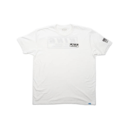 KING SHOCKS WHITE CREW TEE W/ BLACK LOGO