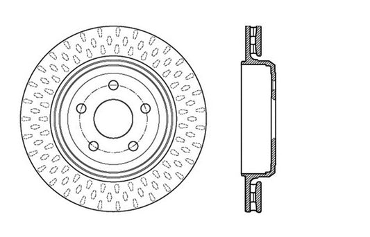 StopTech 12-15 Jeep Cherokee SRT8 Sport Slotted & Drilled Rear Passenger Side Rotor
