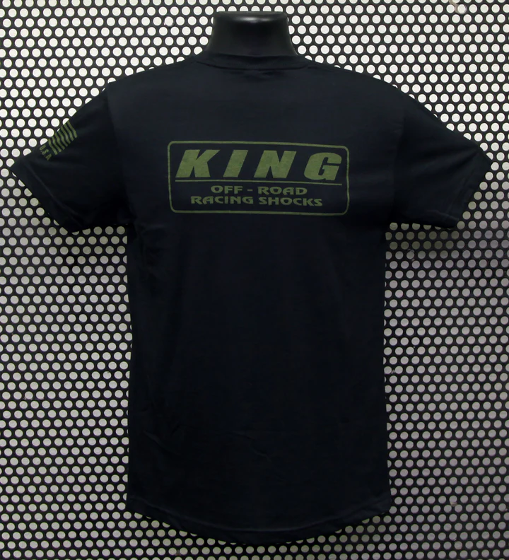 KING SHOCKS BLACK CVC CREW TEE W/ OLIVE GREEN LOGO