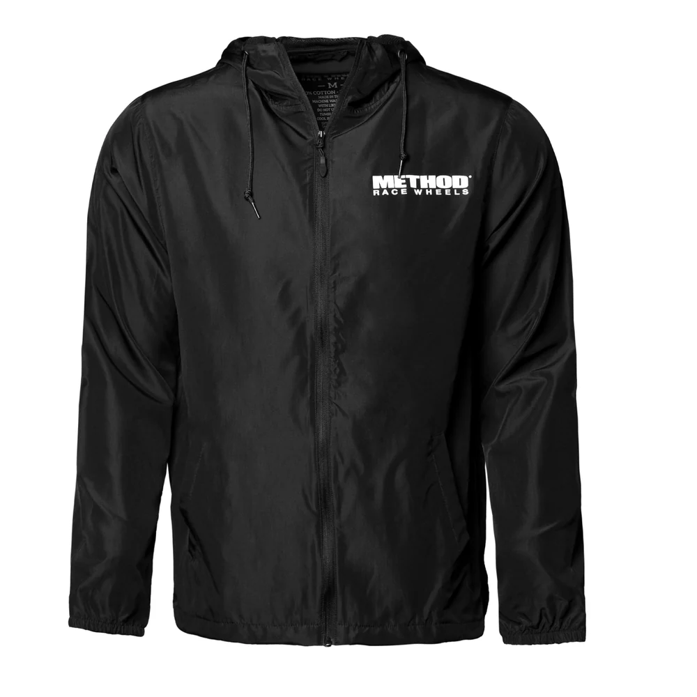 METHOD BRAND LOGO WINDBREAKER ZIP-UP BLACK