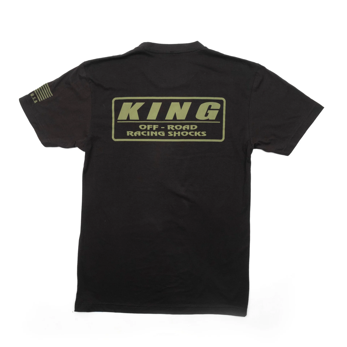 KING SHOCKS BLACK CVC CREW TEE W/ OLIVE GREEN LOGO