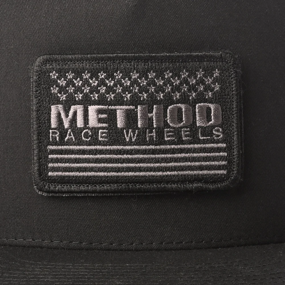 Method Stars & Stripes Velcro Patch Flatbill Trucker - SNAPBACK BLACK